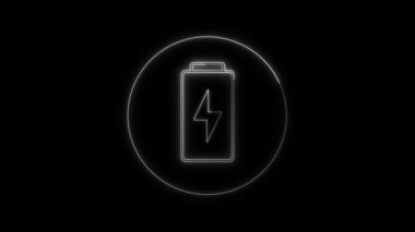 Parlayan yıldırımlı pil simgesi