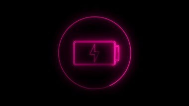 Bir yıldırımın parlayan neon simgesi