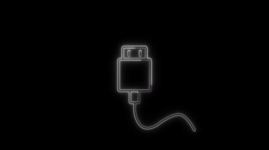 Elektrik ışığı. Siyah kabloyla beyaz arkaplan