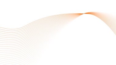 Beyaz arka planda soyut turuncu dalga. vektör illüstrasyonu.