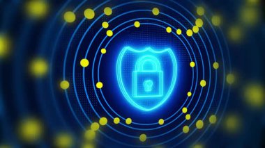 Arkaplanda soyut asma kilit ve ikili devre