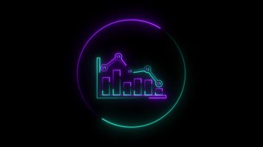 Geleceğin şehrinin 3 boyutlu sanatı. Neon tarzı. Reklam ve pazarlama için tasarım.