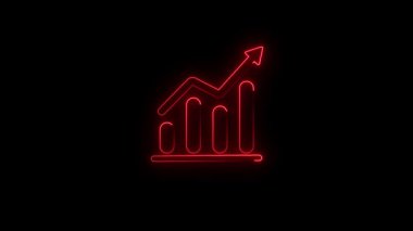 Koyu çerçeveli parlayan okun grafiği, 3 boyutlu. bilgisayar dijital çizimi.