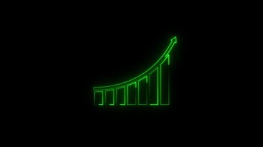 Yükselen grafik biçiminde yeşil grafik