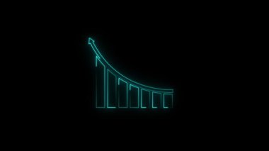 Mavi arkaplanda neon grafik simgesi izole edildi. vektör.