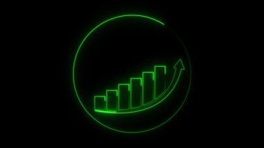 parlayan neon ok grafiği