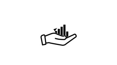 Kalem ve parmak ikonu olan bir el. Kalem tutan bir el. Vektör çizimi. beyaz arkaplanda izole.