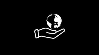 elinde düz kutsal kişilerin resmi, vektör illüstrasyon Küre