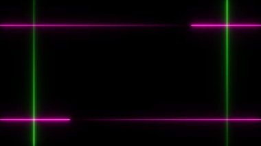 Satırların neon arkaplanı. Soyut neon hatları. 3d oluşturma.