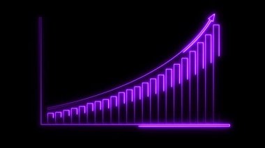 3D görüntüleme. Neon hatları. Siyah arkaplanda neon parlayan ok.