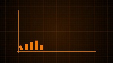 turuncu çizgi grafik simgesi koyu arkaplanda izole edildi. Rapor, diyagram, grafik simgesi. Mali rapor analizi. vektör illüstrasyonu