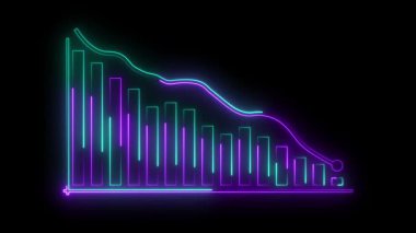 Neon grafik. 3D görüntüleme. 3d illüstrasyon.