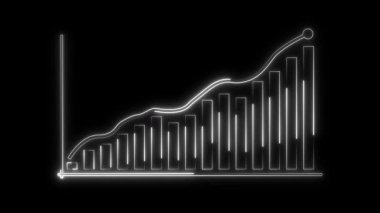 Siyah arkaplanlı 3 boyutlu çizelge. vektör illüstrasyonu