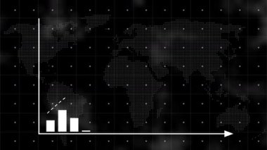 Kara arkaplanda dünya haritası