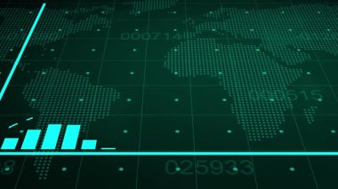 Karanlık arka planda soyut finansal çizelge. Borsa geçmişi. Borsa geçmişi. 3d oluşturma
