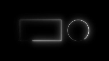 boş siyah çerçeve neon ışıklı.