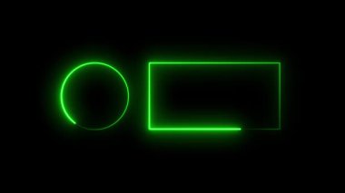 Parlak yeşil neon çerçeve. 3d illüstrasyon