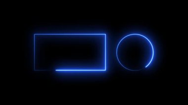 Koyu arkaplanda boş mavi çerçeve.