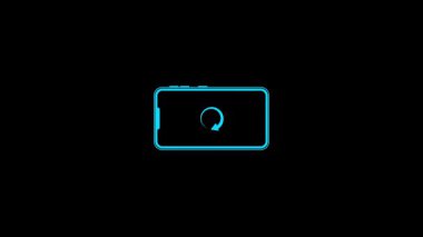 akıllı telefon simgesi, ana hatlı vektör düz biçimi