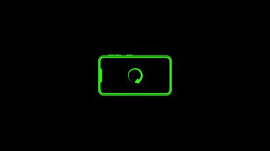 Parlayan bir akıllı telefon işareti olan neon ışıklı tabela.