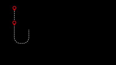 Koyu arkaplanda rota simgesi olan kırmızı çizgi oku.