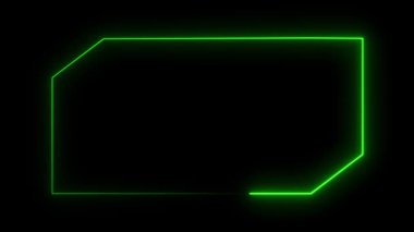 Siyah arkaplanda neon kare çerçeve