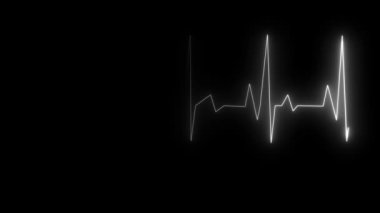 Siyah arka planda kardiyogram. 3d oluşturma.