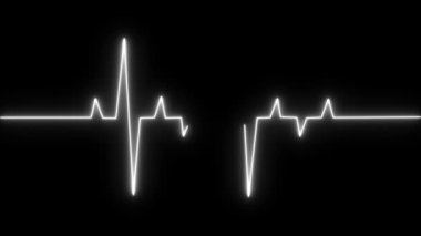 Koyu arkaplanda kalp olan kardiyogram.
