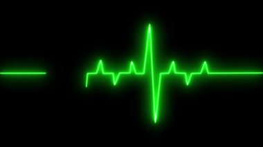 Yeşil arkaplanda kardiyogram.