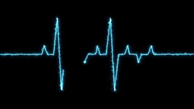Kardiyogramda kalp atışı, 3 boyutlu görüntüleme. bilgisayar dijital çizimi.