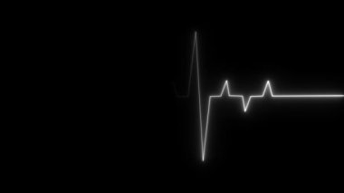 Siyah renkte kardiyogram. 3d illüstrasyon
