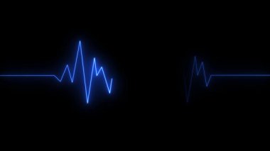 Siyah üzerine mavi parıldayan kalp