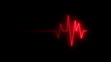 koyu arkaplanda parlayan kırmızı kalp, 3 boyutlu illüstrasyon