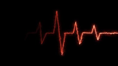 Kardiyogramda kalp atışı, 3 boyutlu illüstrasyon