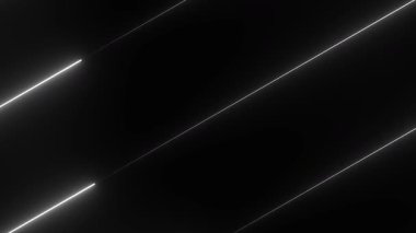 Çizgileri, neon ışıkları, vektör illüstrasyonu olan soyut siyah arkaplan