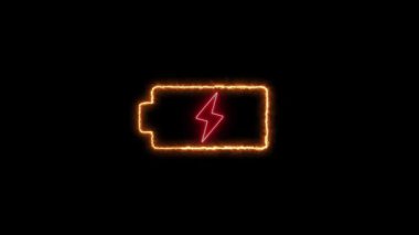 Karanlık bir arkaplanda parlayan bir neon sembolünün 3 boyutlu canlandırması.