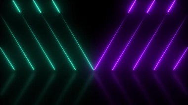 Üç boyutlu soyut arkaplan ve neon ışıkları. Neon tüneli. uzay inşaatı.. 3 boyutlu illüstrasyon