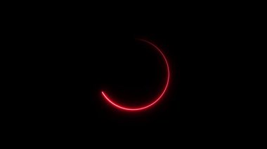 Siyah arkaplanda kırmızı neon çember.