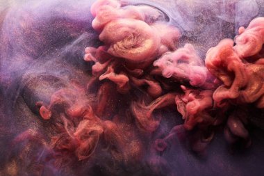 Pembe leylak, soyut parlak arka plan, lüks altın dumanı, akrilik su altı boyası patlaması, kozmik girdap mürekkebi.