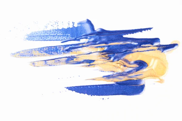 Alkol Mürekkebi Soyut Lüks Arka Plan Altın Mavisi Kontrastlı Fırça — Stok fotoğraf