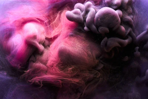 Rosa Lila Abstrakt Bakgrund Lyx Rök Akrylfärg Undervattensexplosion Kosmisk Virvlande — Stockfoto