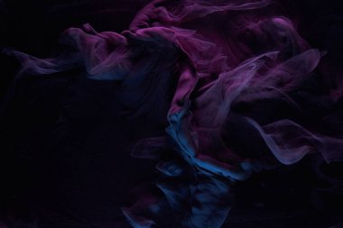 Mor koyu soyut arka plan, lüks renkli duman, su altında akrilik boya patlama, kozmik girdap mürekkebi.
