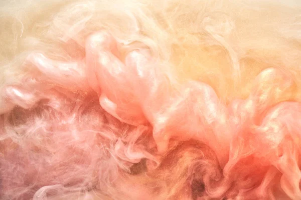 Persika Färger Abstrakt Bakgrund Lyx Flerfärgad Rök Akrylfärg Undervattensexplosion Kosmisk — Stockfoto