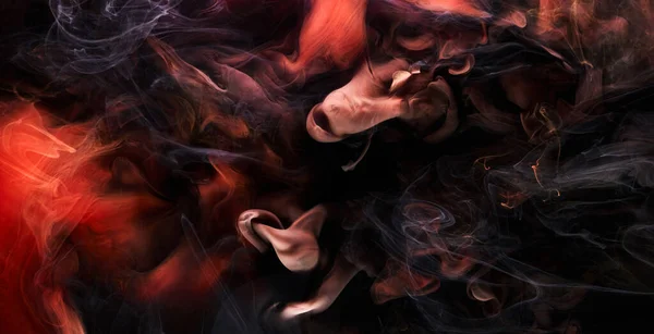 Rood Zwarte Abstracte Achtergrond Luxe Rook Acrylverf Onderwater Explosie Kosmische — Stockfoto