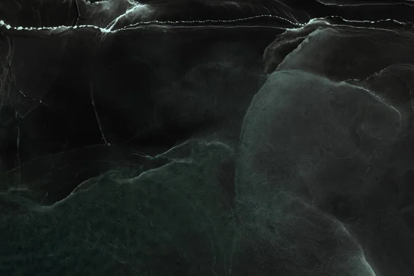アルコールインク抽象暗い背景 水に黒いアクリル絵具 大理石の質感 — ストック写真