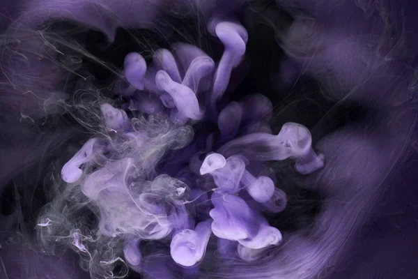 Paars Lila Meerkleurige Rook Abstracte Achtergrond Acrylverf Onderwater Explosie — Stockfoto