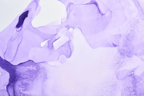 Delicate Paarse Alcohol Inkt Abstracte Achtergrond Golvende Vlekken Van Lila — Stockfoto
