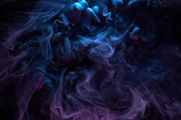 Fundo Abstrato Escuro Roxo Fumaça Colorida Luxo Explosão Subaquática Tinta — Fotografia de Stock