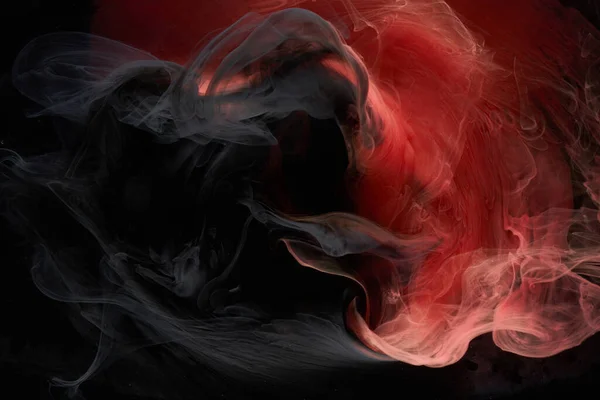 Red Black Abstract Background Luxury Smoke Acrylic Paint Underwater Explosion — Stock Photo, Image