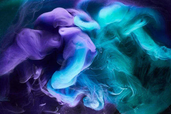 Blaulila Abstrakter Hintergrund Luxuriöser Farbiger Rauch Acrylfarbe Unter Wasser Kosmische — Stockfoto